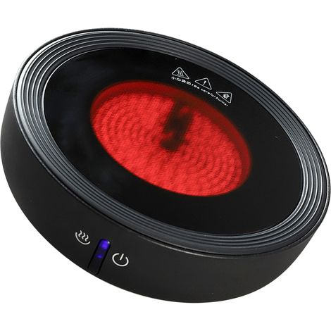 Mini réchaud électrique en céramique, résistant à la chaleur, chauffe rapide et multifonctionnel, idéal pour le bureau et la maison (prise CN 220 V, noir). (1/5)