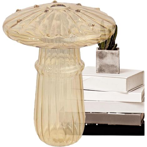 Vase en Verre Vase De Propagation Champignon Mignon Déco Esthétique De Table Et Pot Pour Rebord De Fenêtre, Étagère, Salon, Bureau, Salle À Manger, Chambre Ou Mariage (1/5)