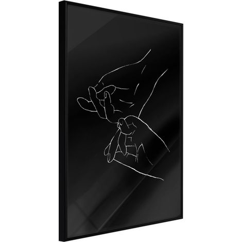 Affiche Murale Encadrée "Joined Hands Black" 30 x 42 cm Noir