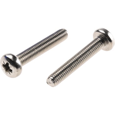 Vis à métaux RS PRO M5 à tête Cylindrique Pozidriv en Acier Inoxydable, 30mm ( Prix pour Sachet de 100 )