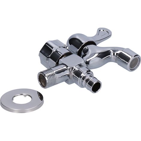 Robinet double usage en acier inoxydable à filetage mâle G1/2 pour salle de bain et machine à laver (1/5)