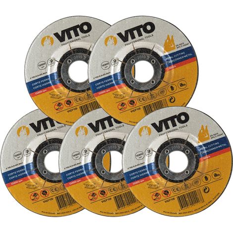 Lot de 5 Disques à tronçonner 230 x 3mm Meuleuse Alesage 22,5 VITO