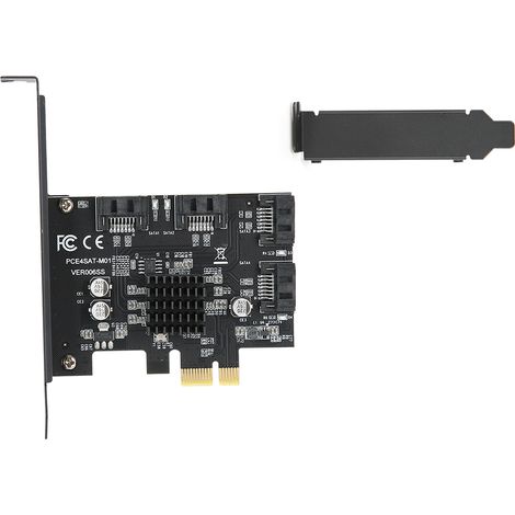 Carte d'extension SATA3.0 vers PCI-E, 4 ports, 6G, adaptateur de disque dur, ABS noir, compatible PM (1/5)