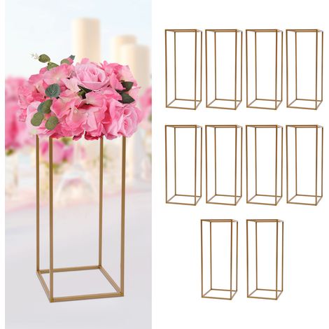 10PCs Metall Blumenständer für Hochzeit Tisch Mittelstücke, 23.62inch hohe Gold Hochzeit Blumenständer für Blumenarrangement, geometrische Blumen Vase Stand für Party, Veranstaltungen, Home Deco