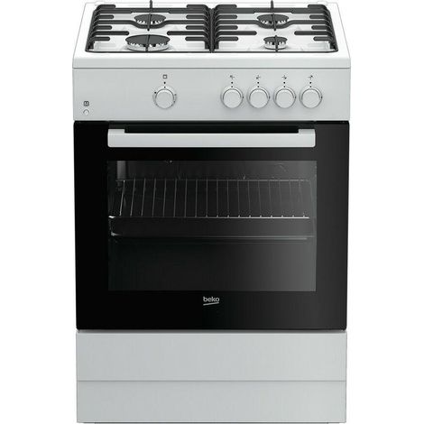 Cuisinière Beko inox 85x60 cm 4 foyers gaz (1/2)