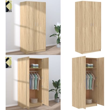 Garde-robe Chêne sonoma 80x52x180 cm Bois d’ingénierie - Garderobe - Meuble Rangement - Placard - Dressing - Commode - Home & Living (1/5)