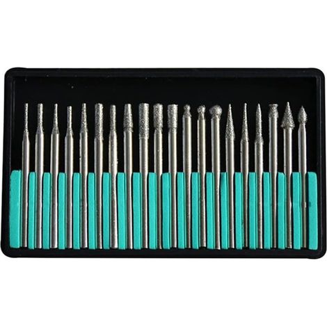 20pcs Fraise en carbure de tungstène Diamant Point de jeu de meulage de burring rectifié Tête de cérémonie Gravure de sculpture Meulage Tool Rotary Tool Foret Mors à bois à s (1/4)