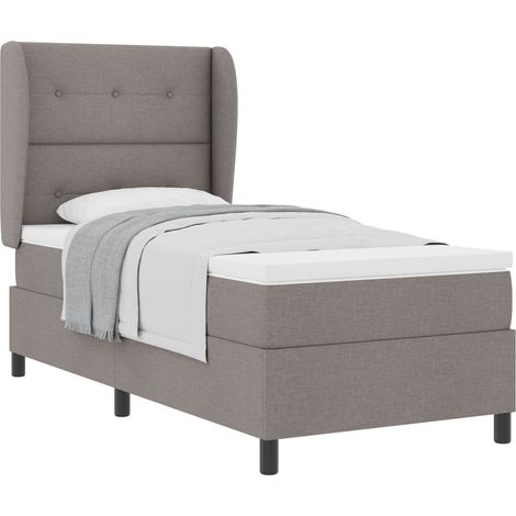 Maison Exclusive - Lit à ressorts avec matelas Taupe 80 x 200 cm tissu