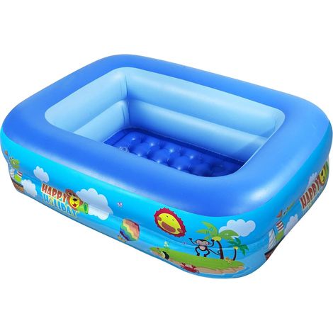 Aufblasbares Schwimmbecken für Kinder, rundes aufblasbares Schwimmbecken, Planschbecken, aufblasbares Baby-Schwimmbecken, kleines aufblasbares Schwimmbecken, 112 cm x 93 cm x 30 cm (1/5)