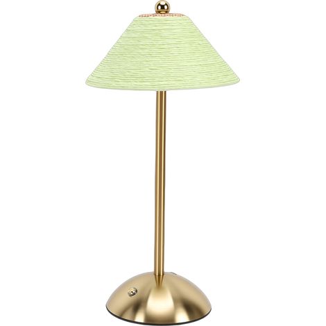 Lampe de chevet verte sans fil, 3 couleurs, abat-jour en corde de papier tissée à la main, idéale pour la chambre. (1/5)