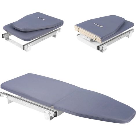 Table à repasser, design pliable, rotation à 180°, Gris Clair (1/2)