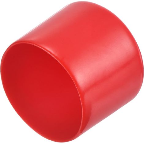 4pcs Embouts en Caoutchouc, 34 mm ID Vis Filetage Protecteur en PVC Embouts de Protection Flexible pour Tube Métallique, Câbles, Fils, Tige, Écrou et Cache Boulon, Rouge (1/5)