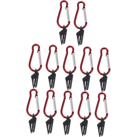 Kit De Quincaillerie pour Tente De Camping 12 Pièces Clips pour Bâche Plastiques Résistants Mousquetons Accessoires De Camping Polyvalents pour Randonnée Et Pique-niques
