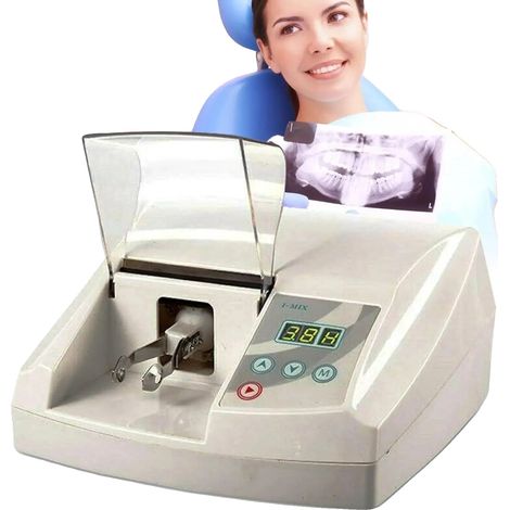 Amalgamador dental, velocidad y tiempo ajustables, potencia de 35 W, compatible con materiales no metálicos, alimentación de CA. (1/5)