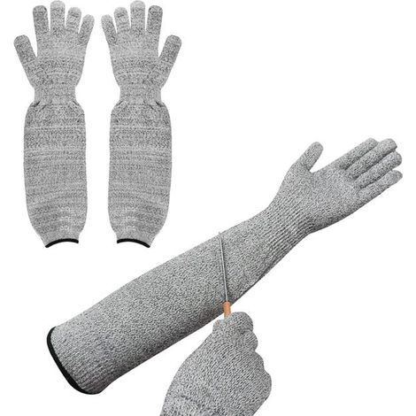 2 paia di guanti da cucina antitaglio - 50 cm - Antitaglio - Guanti da giardinaggio per uomo e donna - Maniche antitaglio (1/5)