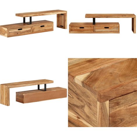 Meuble TV Bois d'acacia massif - Meuble Tv - Meuble Tv Bois - Meuble Tv Vintage - Meuble Tv Industriel - Meuble Tv Acacia - Home & Living