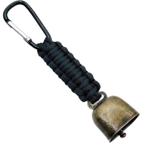 Loud Bear Bell Warning Bell Metal Cow Bell for Biking Mountaineering Fishing Black (1/5)