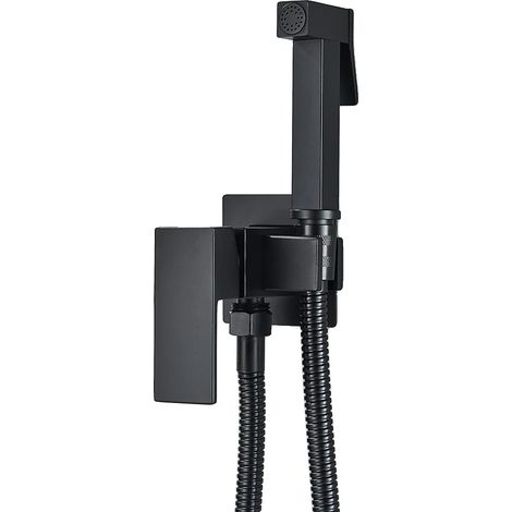 Wandmontierter Bidet-Wasserhahn für Badezimmer, Hochdruck, mattschwarz (1/2)