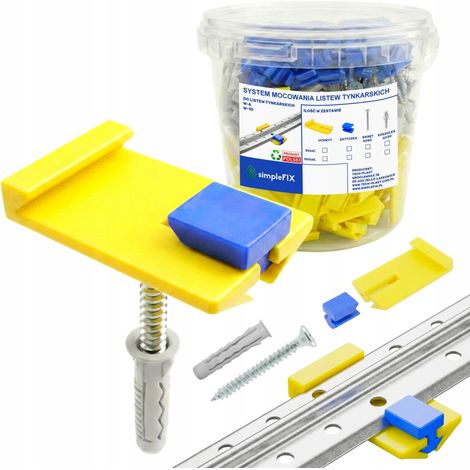 Sistema di fissaggio per profili per intonaco kit da 100 pezzi supporti e viti