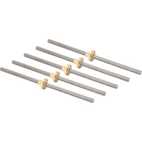 Vis à Billes T8 2mm Pas 8mm Avance 200mm avec Écrou Laiton pour Imprimante 3D CNC (1/5)
