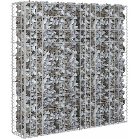 Maison Exclusive - Gabionenwand mit Abdeckung Verzinkter Stahl 80