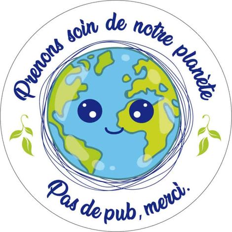 Autocollant Stop Pub Kawai – Sticker boîte aux lettres anti-prospection – Ø 6,5 cm (1/5)