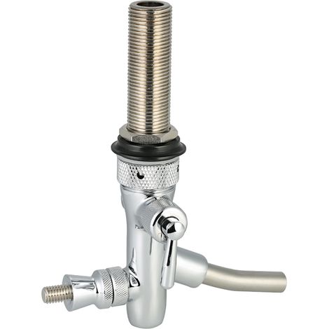 Grifo de cerveza de barril cromado con caudal ajustable, vástago G5/8, vástago largo, para barriles de elaboración casera. (1/2)