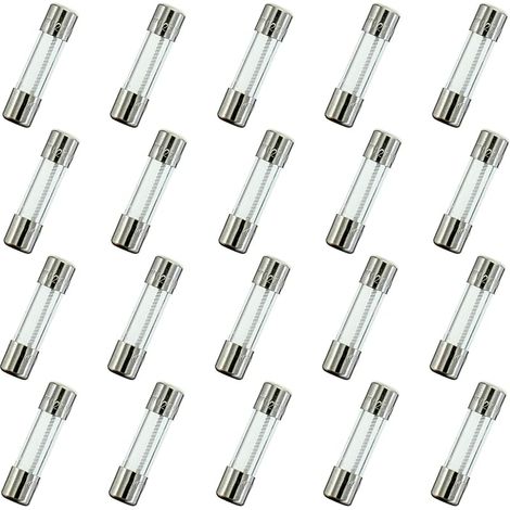 T1.25AL250V 20 pièces 5x20mm fusible en verre à fusion lente 1.25A 250V 0.2 x 0.78 pouces fusible à retardement (1/4)