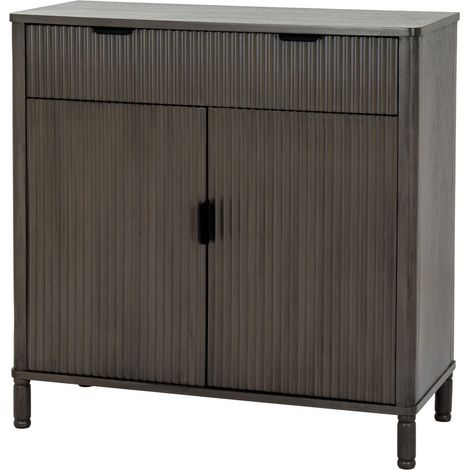 Reed Collection 1 Drawer 2 Door Sideboard Cabinet - Wood - L35 x W80 x H80 cm - Brown