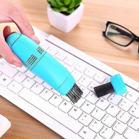 Tragbarer Autostaubsauger mit hoher Saugkraft, in verschiedenen Farben erhältlich. Mini-Tastaturstaubsauger für Laptops (hellblau).