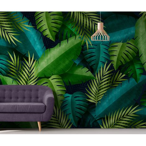Papier peint tropical feuilles damazonie - 150 x 250 cm (1/2)