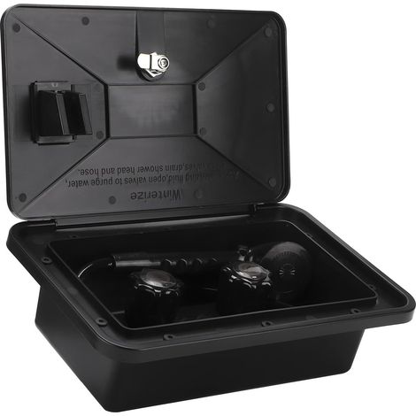 Kit de Douche Extérieure RV – Boîte de Douche pour Caravane et Camping-car avec Clés de Serrure de Tuyau en ABS, Installation Facile, Résistante aux Intempéries, Idéale pour le Ca (1/5)