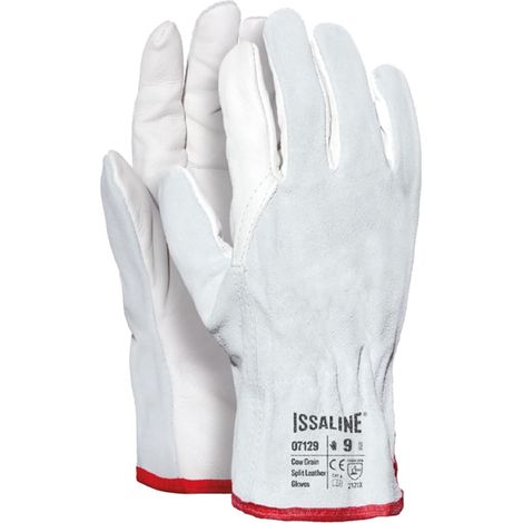 Guanti in pelle fiore Industrial Starter 07129 bianchi con dorso in crosta - 11 (XXL) - Bianco