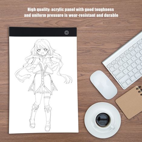 Tablette Lumineuse A4 à LED USB pour Calque et Dessin (3 Niveaux de Luminosité) (1/5)