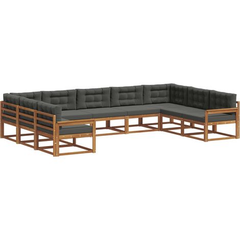 Outdoor Sofa Set with Cushion 9 pcs Natural and Anthracite vidaXL (1/5)