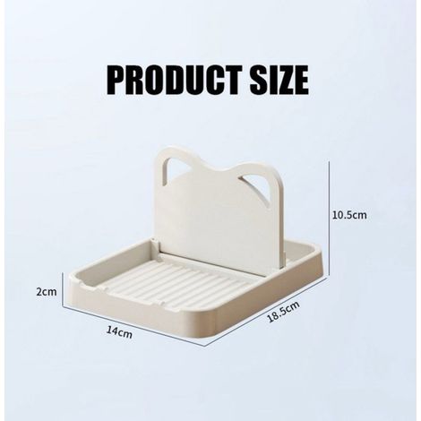 Support Couvercle Casserole Et Repose-Ustensiles Pliable, Forme Chat, Égouttoir Plan De Travail, Plastique PP Beige (1/4)