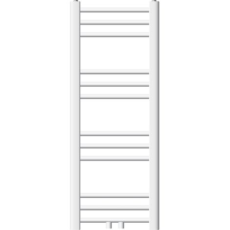 ECD Germany Radiador de baño  - 300 x 800 mm - Blanco - Plano - Con conexión central - Radiator calentador y secador de toallas - Radiador calefactor de baño - Incluye kit de montaje - Estilo moderno (1/5)