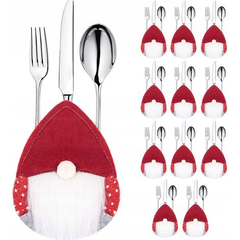 CUSTODIA PER POSATE BOTTIGLIA SET DI GNOMI COPERTURA COPERTURE x12 DECORATIVE (1/5)