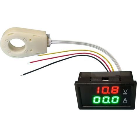 Hall-Amperemeter, Voltmeter, Gleichstrom 0–300 V, 200 A, Batteriemonitor, LED-Anzeige, Spannungs- und Strommessung 12 V, 24 V, 48 V, Auto (1/5)