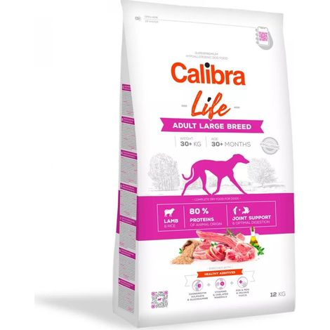 Alimento seco para perros adultos de razas grandes CALIBRA LIFE sabor cordero, 12 kg
