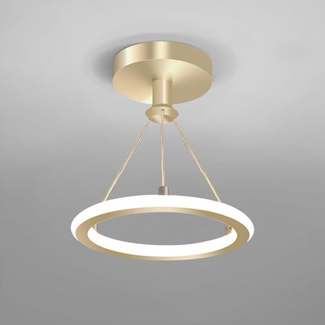 Lustre suspendu 19W,luminaires de lustre LED modernes variable 3 température de couleur 3000K/4500K/6500K,lustres à plafond,salle à manger(or) (1/5)