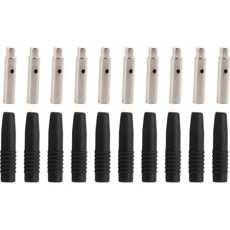 10Pcs Fiche banane isolée 2mm avec protection blindée pour équipement de test Noir (1/5)