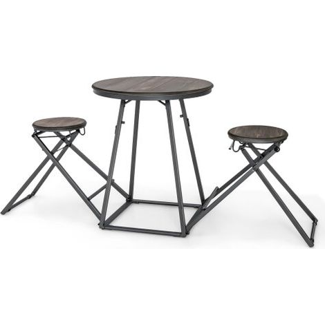 3-Piece Round Table and Stool Set Modern Table and Chairs Set for 2 (1/3)