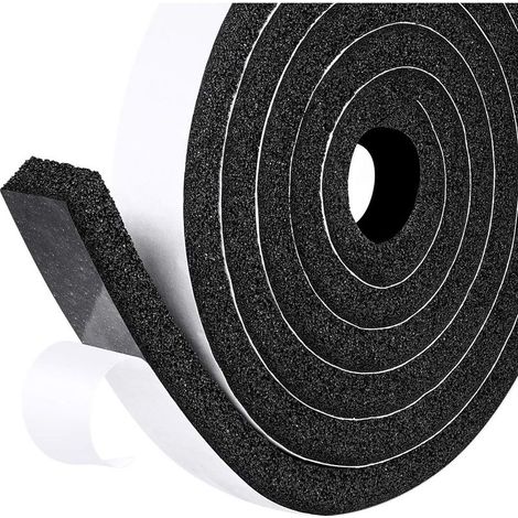 Joint Autocollant pour Étancher Porte Fenêtre, Joint en Bande en Multiusage, 25mm X 12mm X 2m X 4 rouleaux, Joint d'Isolation Protection Meuble Poignée, Amortir des coups contre le Mur, Noir (1/4)