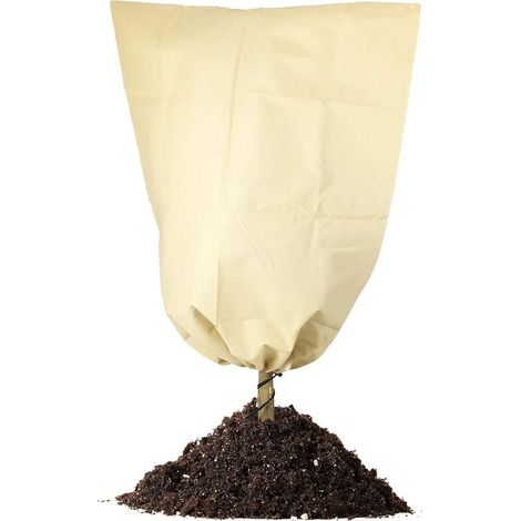 Housse de protection contre le gel pour plantes d'hiver - Avec cordon de serrage - En polaire,résistante aux déchirures - 100 x 80 cm,Beige (1/5)