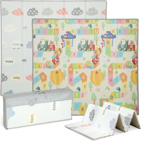 Tapis pour enfants avec lettres de l'alphabet et surface imperméable en XPE multicolore, 200 x 180 x 1,5 cm (1/5)