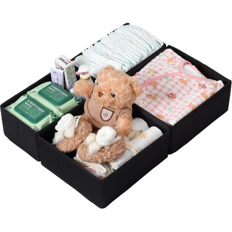 Schubladen Organizer 4er 4er Set Schwarz f&xFCr Pax Schrank 50x58 (1/5)