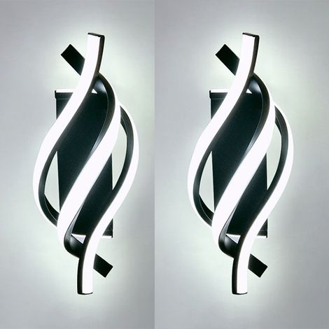 Applique LED,lumière blanche, éclairage intérieur, applique murale en aluminium, applique murale LED acrylique design spirale - 2 pièces (1/5)