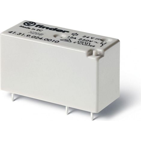 Relais circuit imprimé bas profil 1RT 12A 24V AC AgNi FINDER 413180240000 (1/2)