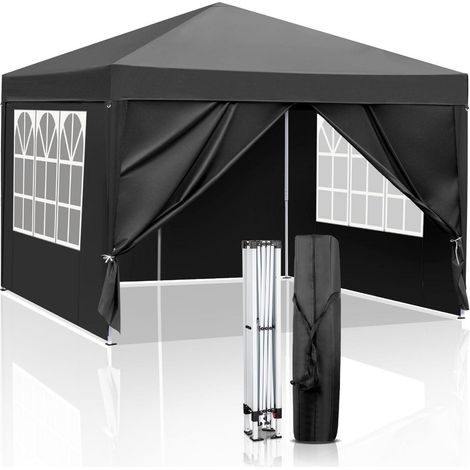Faltpavillon 3x3m, wasserdicht, UV-Schutz 50+, mit 4 Seitenteilen (1/5)